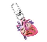 Kangnice Llavero esquemático de corazón acrílico resistente, regalo único de corazón humano para científicos y personas interesadas en la concienciación sobre la salud biológica