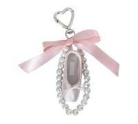 Kangnice Llavero multifunción con correa para teléfono, organizador de llaves diseñado con dije de zapato de ballet para un uso práctico y moderno, accesorio de tela tejida