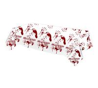 Kangnice Mantel con Estampado de Manos Sangriento con temática de Terror, Tela de Polietileno Resistente, configuraciones rápidas, decoración de de Comedor de Halloween, Resistente Agua, Mantel de