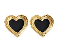 Kangnice Marco de fotos dorado pequeño adornado clásico, 2 uds, decoraciones artísticas de pared delicadas, imagen de resina para diseño Interior creativo, foto dorada pequeña