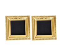 Kangnice Marco de fotos dorado pequeño adornado clásico, 2 uds, decoraciones artísticas de pared delicadas, imagen de resina para diseño Interior creativo, foto dorada pequeña