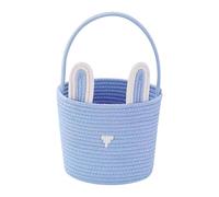 Kangnice Materiales de algodón fáciles de Usar Cesta de Pascua Tejida a Mano con Orejas de para Regalos de Pascua Seguros para bebés y Suministros de celebración Tejidos a Mano Suministros de Fiesta