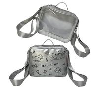 Kangnice Mochila escolar para estudiantes, mochila con gatos encantadores, bandolera transparente Ita, estilos preppy, hombro para exhibición de Pin, Ita para mujeres