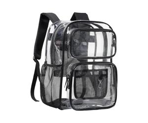 Kangnice Mochila transparente resistente con correa acolchada, Bolsillos laterales Mochila transparente de PVC para la escuela, Estadio Evento Concierto Mochilas resistentes de gran capacidad