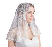 Kangnice Pañuelo étnico de encaje para la cabeza, velo de catedral de Iglesia, Mantilla española para diversas ocasiones, accesorios para la cabeza de eventos religiosos, ceremonia de boda