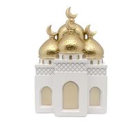 Kangnice Ramadán Eid Decoración para hogar de la Mezquita Dorada y Blanca Islámica Eid Mubaraks Decoraciones Adorno de Regalo para Mujeres Hombres Decoraciones de Ramadán