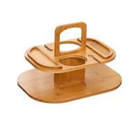 Kangnice Soporte para Bebidas de Madera de Varios Niveles, diseño de de Transporte para Botellas de Vino, Vasos, refrigerios, Estante portátil para Bebidas de Madera para Entretenimiento Aire Libre