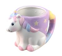 Kangnice Taza de café de cerámica con forma de unicornio, taza para beber de gran capacidad con para uso en oficinas o decoración del hogar, taza de loza de colores