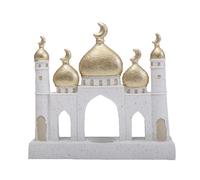 Kangnice Y de Mezquita Blanca Modelo Adorno de Decoraciones de Ramadán para Hogar Decoraciones Islámicas Eid Mubaraks Ramadán de Mezquita Dorada y Blanca Decoraciones Islámicas Eid Mubaraks