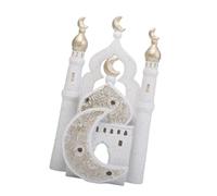 Kangnice Y de Mezquita Blanca Modelo Adorno de Decoraciones de Ramadán para Hogar Decoraciones Islámicas Eid Mubaraks Ramadán de Mezquita Dorada y Blanca Decoraciones Islámicas Eid Mubaraks