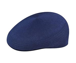 Kangol Tropic Ventair Flatcap 504 - Boina con visera para hombre y mujer, verano - con protección solar primavera-verano, azul marino, L - 58/59 cm