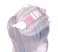 KANGQL Diadema blanca para mujer, accesorio para el cabello, tocados de encaje gótico, disfraz de sirvienta, diademas de anime, cosplay, polvo blanco