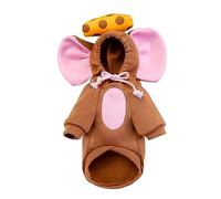 KANGQL Disfraz de perro para Halloween, disfraz de ratón con capucha con cordón para mascotas, gatos, perros, suéter para mantener el calor, para fiesta de cosplay