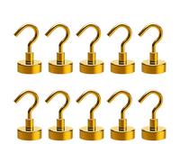 KANGQL Gancho magnético, paquete de 10 ganchos magnéticos para el hogar, cocina, lugar de trabajo, oficina, garaje, gancho de crucero resistente para colgar en el refrigerador, color dorado