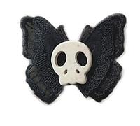 KANGQL Horquilla para el pelo de calavera, pico de pato para el pelo de mariposa, pasador, Halloween, decoración de cola de caballo de moda, cosplay, lado C