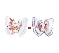 KANGQL Horquilla para el pelo de calavera, pico de pato para el pelo de mariposa, pasador, Halloween, decoración de cola de caballo de moda, cosplay, lado C