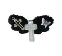 KANGQL Pinzas para el pelo, color blanco, estilo años 2000, pinzas laterales peludas, mini pinzas para el pelo, elaboradas hadas, subcultura, estilo balletcore