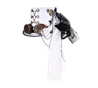 KANGQL Steampunk - Sombrero de copa Steampunk para hombre con gafas, sombrero de copa gay, sombrero steampunk, sombrero vintage de Halloween, gótico, carnaval, discoteca, color blanco