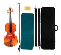 KANGQL Traje de violín, kit de piezas de violín para principiantes para estudiantes con estuche de violín 4/4 de tamaño completo para adultos y niños