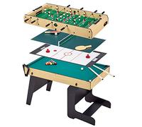 KANGUI Mesa Multijuegos Plegable 4 en 1 - Futbolín, Billar, Tenis de Mesa y Air Hockey - Formato Familiar 135 x 110 x 87 cm