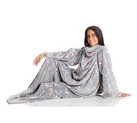 Kanguru Bata Manta Glow Mariposas, Brilla en la Oscuridad, Suave Mantas para Sofa, Polar, con Bolsillo Central, 180x140cm, Mantas para Cama, batamanta Mujer, batamanta niña, Bata Manta