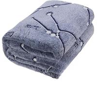 Kanguru Glow Constellations Manta para Cama Doble Brilla en la Oscuridad, Microfibra, Azul, Individual, 230 x 230 x 3 cm