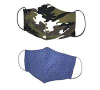 Kanguru Green Mask/Masque Faciale Set de 2 pièces 100% Coton, 2 Couches, Lavable, Máscara Unisex Adulto, Reutilisable