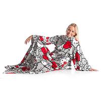 Bata Manta Hello Kitty, Manta con Mangas, Suave Mantas para Sofa, Manta Polar, Microfibra, con Bolsillo Central, 180x140cm, Manta Mantas para Cama, batamanta Mujer, batamanta niña, batamanta