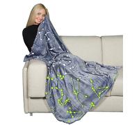 Kanguru Manta Sofa Glow Estrellas, Suave Microfibra para Sofa, Pelo ultrasuave, 130x150cm, Manta Cama 150, Plaid Cama. Brilla EN LA Oscuridad, o Colcha Sofa. Idea, Mantas para Cama