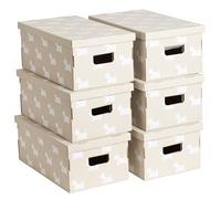 Kanguru SET DE SEIS Cajas de almacenamiento en cartón, modelo básico, tamaño grande, PERROS (615 AZ), 29x51xh20 cm