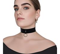 Kangxinsheng Collar Látex Moda Negro con Junta Tórica,Collar Látex Goma Hecho Mano Unisex con Hebilla Trasera-XL