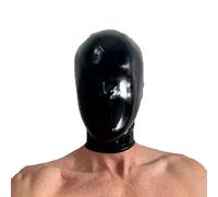 Kangxinsheng Máscara Capucha Látex Negra,Máscara Capucha goma Cara Completa Para Hombres y Mujeres,Disfraces Cosplay,Ropa Látex para Fiestas y Clubes S