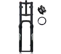 KANGXYSQ 20/26Pulgadas Bicicleta Horquilla De Suspensión 4.0 Tire Horquilla Doble Hombro Freno De Disco 1-1/8 Pulgadas Eje Pasante Recorrido 15 X135 Mm Rebote Ajustable 190 Mm(Schwarz,26")