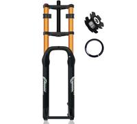 KANGXYSQ 20/26Pulgadas Bicicleta Horquilla De Suspensión 4.0 Tire Horquilla Doble Hombro Freno De Disco 1-1/8 Pulgadas Eje Pasante Recorrido 15 X135 Mm Rebote Ajustable 190 Mm(Gold,26")