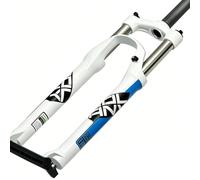 KANGXYSQ 26/27,5/29 Pulgadas Horquilla De Suspensión for Bicicleta De Montaña 1-1/8" Bloqueo Manual Amortiguador Resorte Bicicleta Recorrido 100mm 9 Mm QR Freno De Disco(White Blue,26INCH)