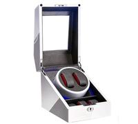 KANGXYSQ Blanco Mira Winder para 2 Relojes + 3 Almacenamiento, Luz LED, Exterior Pintura Piano Concha Madera, Bastante Motores, Relojes Fit Lady and Man