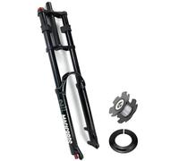 KANGXYSQ DH Horquilla De Suspensión MTB 26 27,5 29 Pulgadas Triple Tree Horquillas Delanteras Bicicleta Recorrido160 Mm Freno De Disco Horquilla Air Down Hill 1-1/8" Recto QR(Schwarz,26in)