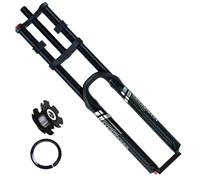 KANGXYSQ DH Suspensión Aire Horquilla Bicicleta 26/27,5/29 Pulgadas XC/MTB Horquilla Neumática Recorrido 180 Mm Recta Doble Hombro Horquilla Delantera QR 9x100 Mm Rebote Ajustable(Schwarz,26")