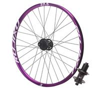 KANGXYSQ Eje Pasante Rueda Delantera Y Trasera 26/27,5/29 Pulgadas HG Juego De Ruedas Bicicleta De Montaña Ruedas Freno De Disco Doble Pared Llanta 32H 7-12 Velocidades DH(Rear 150 * 12mm,Black_26")