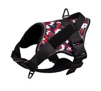 KANGYEBAIHUODIAN Ajuste for Paso en Cinta mágica, Malla Transpirable Ajustable, sin tirones, Conjunto de arnés for Exteriores for Perros pequeños y medianos (Color : Red Camouflage, Size : XL)