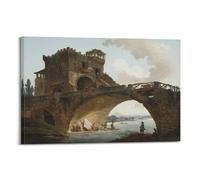 KANGZENG Jean-Honoré Fragonard Painter Works (The Ponte Salario) Póster artístico en lienzo para pared, impresión de pergamino para la sala de estar, paredes, decoración del hogar, 60 x 90 cm
