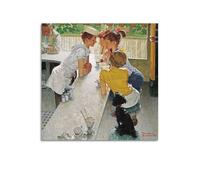 KANGZENG Norman Rockwell Painter Works (The Soda Jerk) Póster artístico sobre lienzo para decoración de pared, foto para el hogar, decoración moderna, 50 x 50 cm