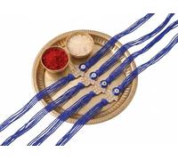 KANJAARA Dora Rakhi Rakhee tradicional india para hermano Rakhi para hombre, juego de 6, One Size, Hilo, Sin piedra preciosa