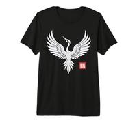 Kanji de Arte Minimalista japonés de Crane Bird Camiseta Premium