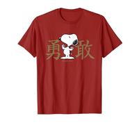 Kanji intrépido de Peanuts Snoopy Camiseta, Hombre, Arándano, M
