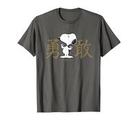 Kanji intrépido de Peanuts Snoopy Camiseta, Hombre, Asfalto, L