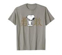 Kanji intrépido de Peanuts Snoopy Camiseta, Hombre, Pizarra, XL