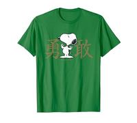 Kanji intrépido de Peanuts Snoopy Camiseta, Hombre, Verde Kelly, L