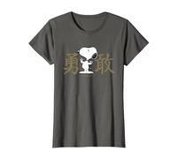 Kanji intrépido de Peanuts Snoopy Camiseta, Mujer, Asfalto, 3XL