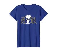 Kanji intrépido de Peanuts Snoopy Camiseta, Mujer, Azul Real, XXL